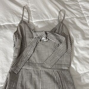 Black and White Striped Jumpsuit